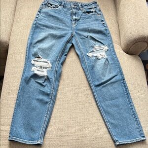 American Eagle Outfitters High Rise Blue Distressed Jeans